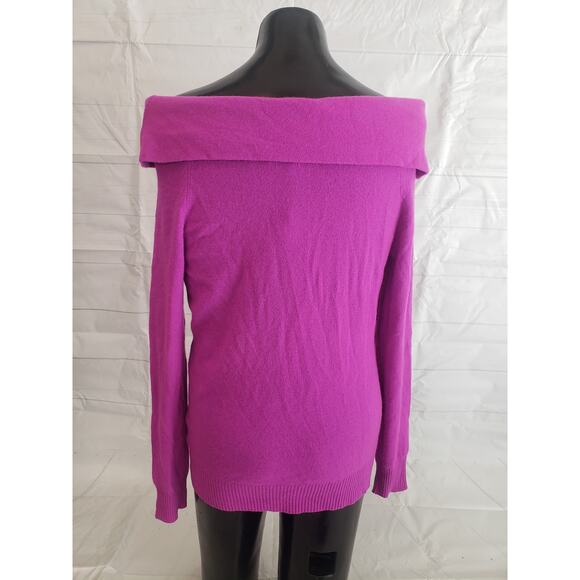 Antonio Melani 100% Cashmere Purple Off Shoulder Sweater Women’s Large NWT # - Picture 3 of 7